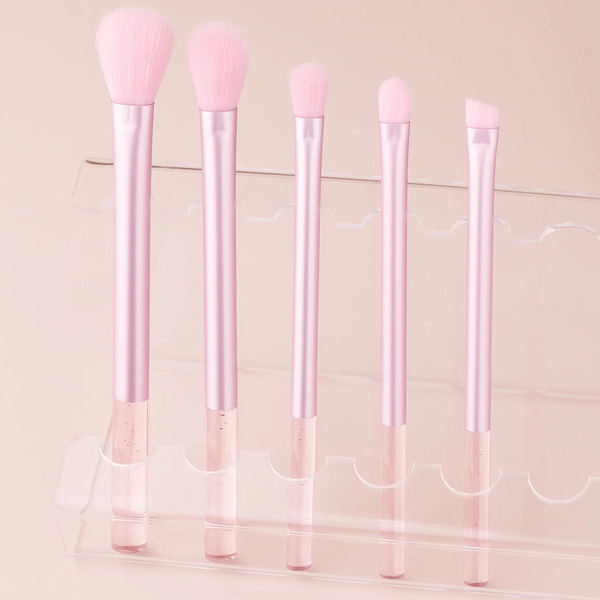 5-Pc Glitter Makeup Brush Set | Blush Eyeshadow Brow Brushes Makeup Brush Set QXL