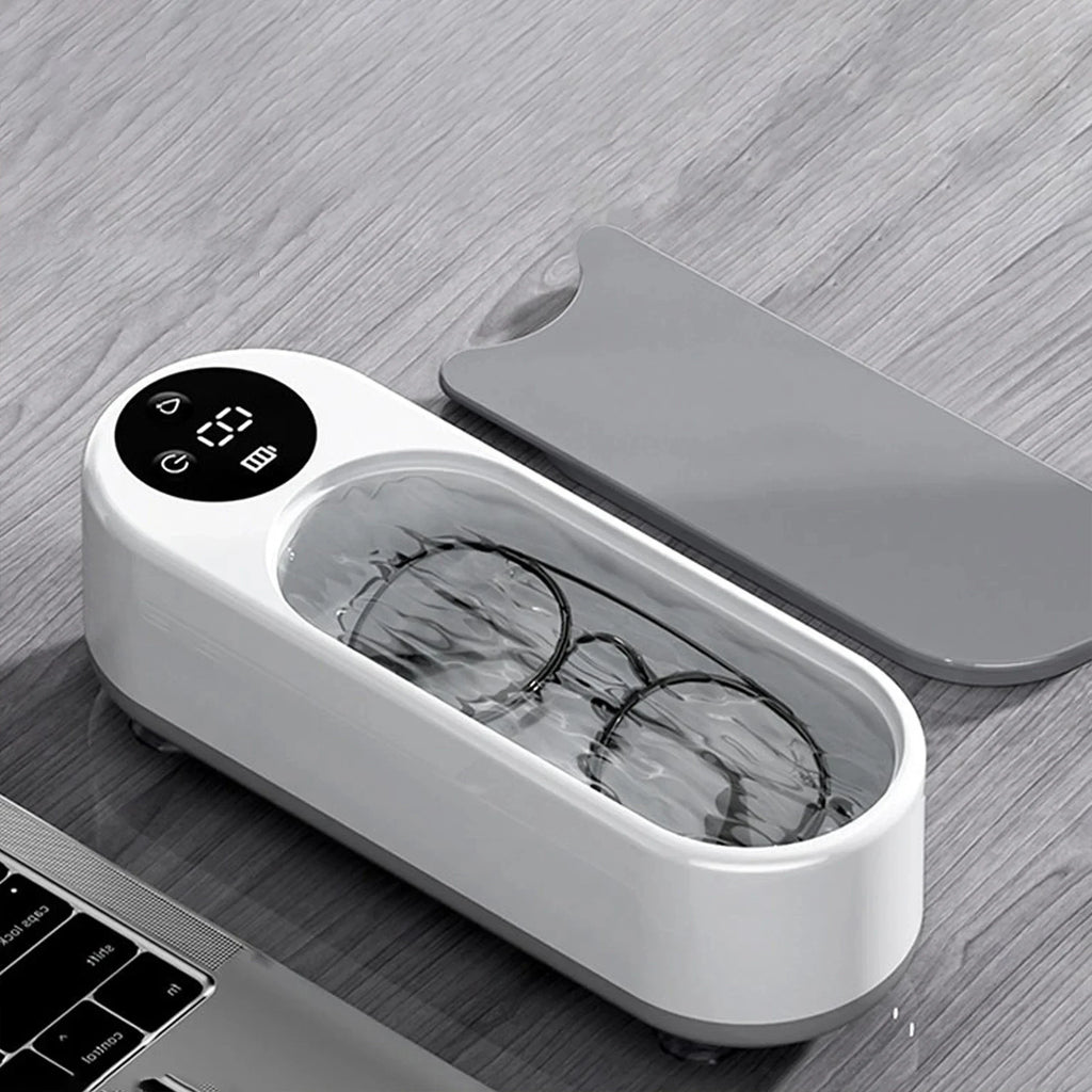 Wireless High-Frequency Eyewear Cleaner | 5W Ultrasonic Machine Eyewear Cleaning Machine QXL B Grey-5