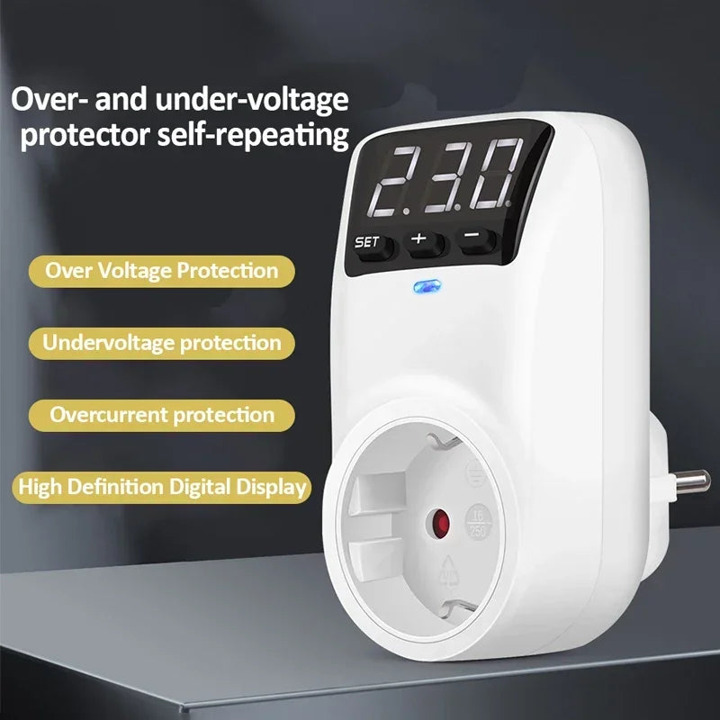 16A Adjustable Voltage Protector Socket | EU & US Plug Voltage Protector Socket QXL
