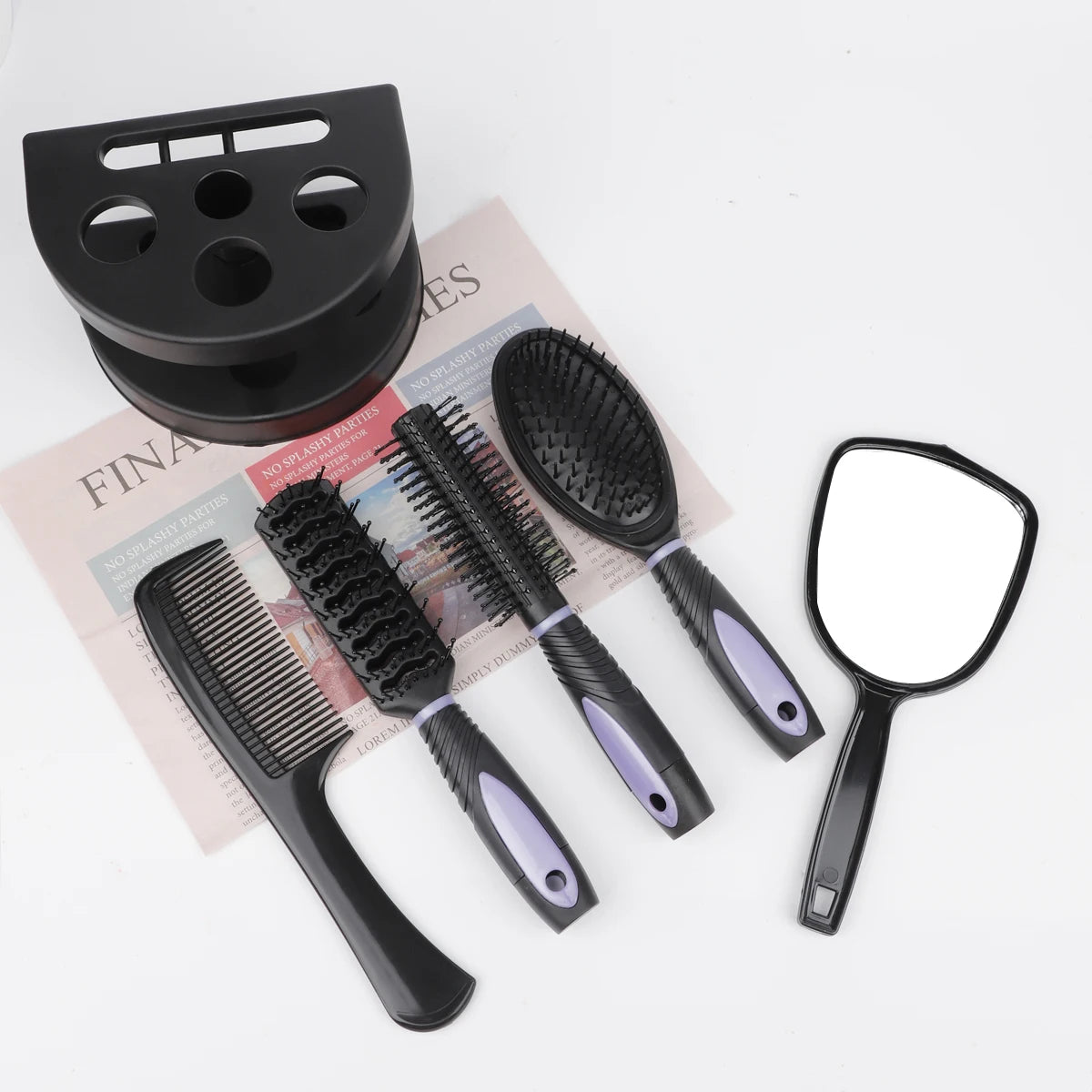 RANCAI 4/5-Piece Mirror Comb Set | Air Cushion & Curly Hair Hair Comb Set QXL