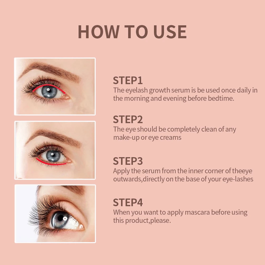 QIBEST 3-Pack Eyelash Growth Serum – Lengthening & Thickening Eyelash Growth Serum QXL