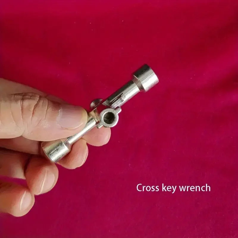 Multi-Function Cross Wrench | Zinc Alloy Triangle Key & Hex Tool Industrial Hand Wrench QXL