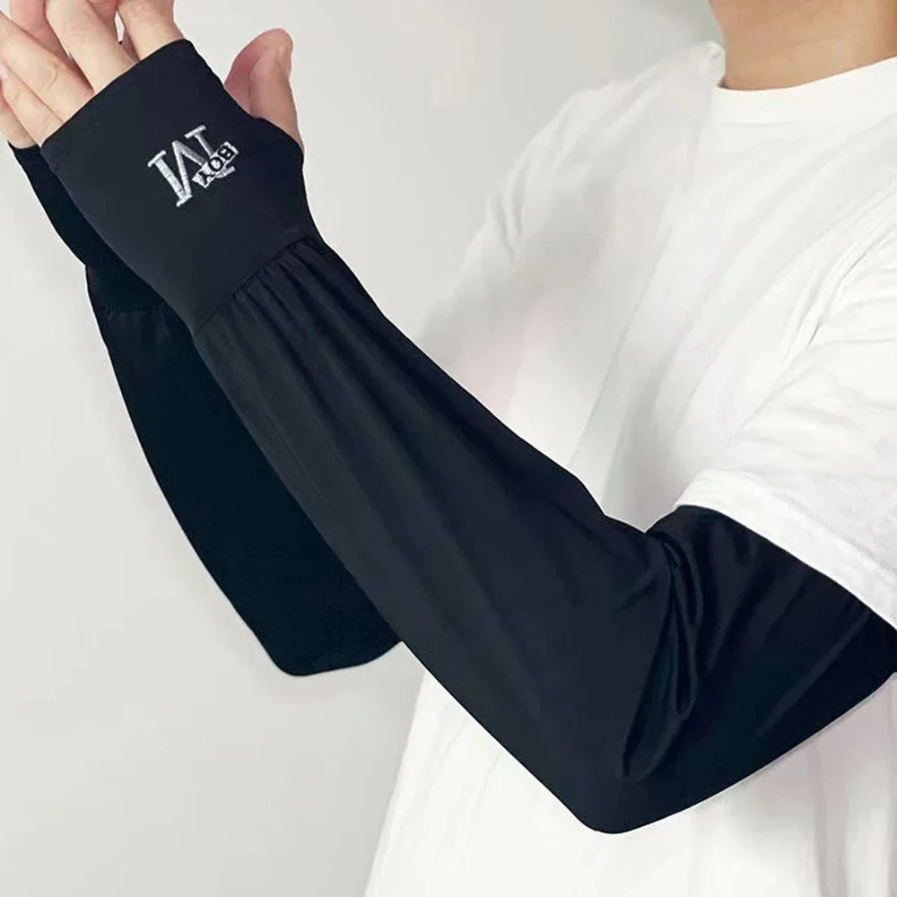 UV Protection Cooling Arm Sleeves | Outdoor Sun Cover UV Arm Sleeves QXL black