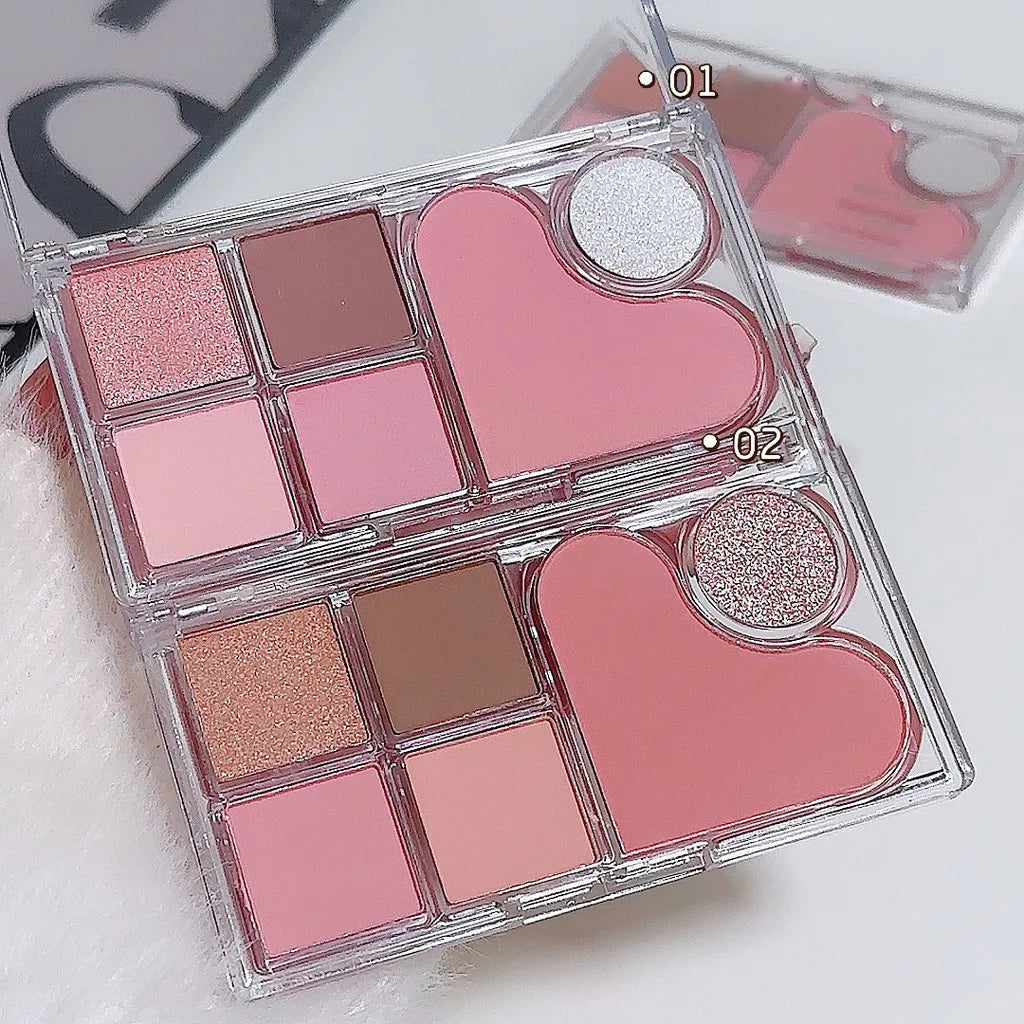 6-Color Pink Matte & Shimmer Eyeshadow Palette | Waterproof Eyeshadow Palette QXL
