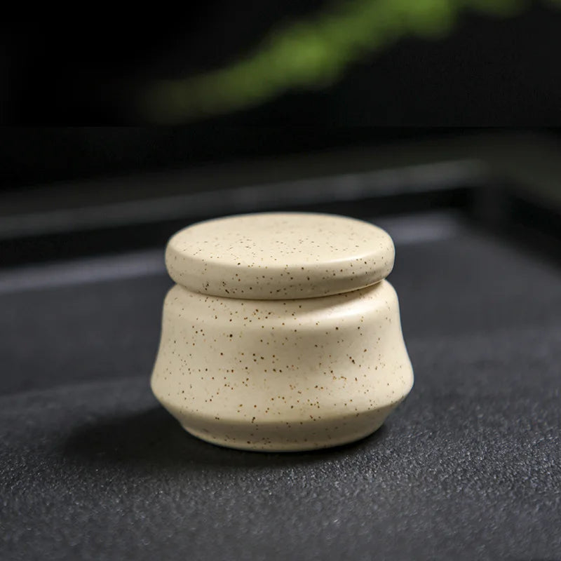 5ml Mini Ceramic Jar | Face Cream & Solid Perfume Pot Cosmetic Ceramic Jar QXL 5ml Beige