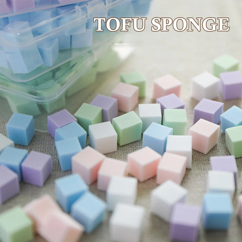 100-Pack Nail Art Sponge Grippers with Grab Clip | Macaron Nail Art Sponge Set QXL