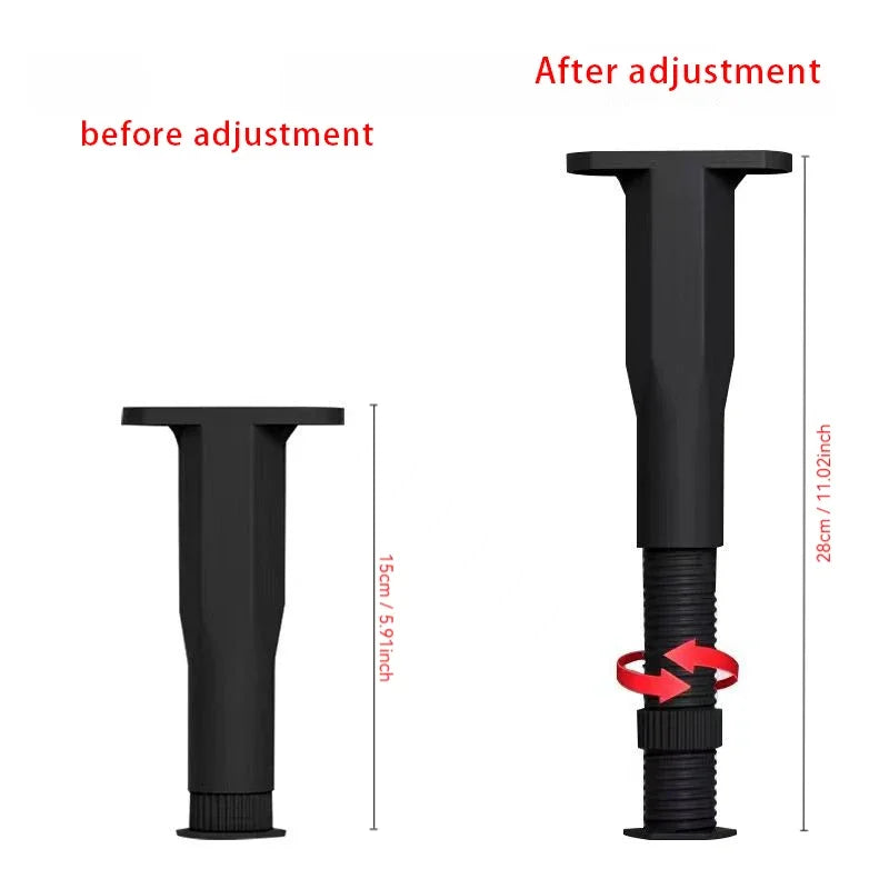 Adjustable Furniture Support Leg 13–20cm | Sofa Bed Table Furniture Support Leg QXL 1pcs Black-15cm