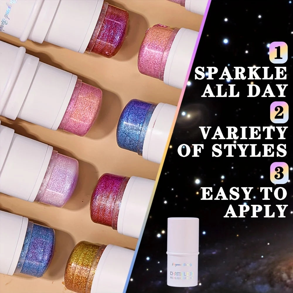 BEYONDBEAUTY Holographic Glitter Highlighter Stick | Face & Body Glitter Highlighter Stick QXL