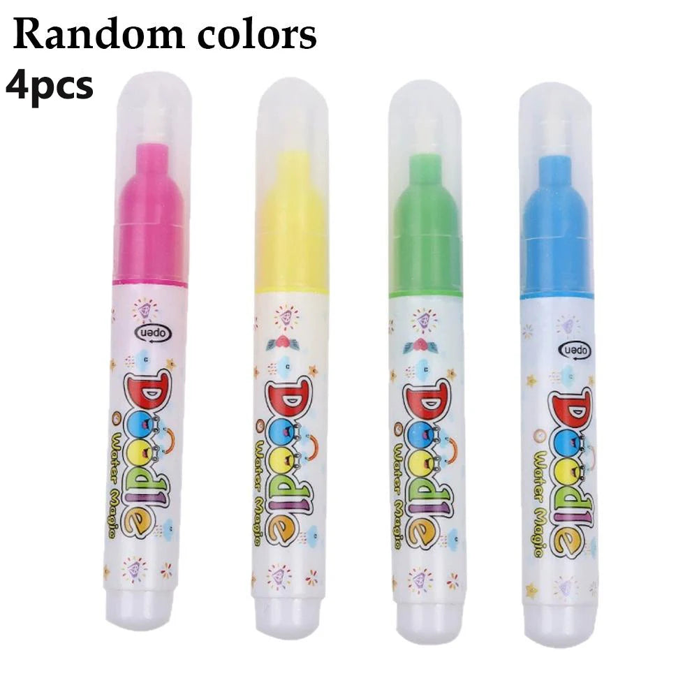 Reusable Magic Water Pen for Drawing Books | No-Mess 1–4 Pack Water Drawing Pen QXL 4pcs