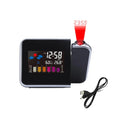 LED Projection Alarm Clock | Color Screen & Weather Forecast Projection Alarm Clock QXL Black