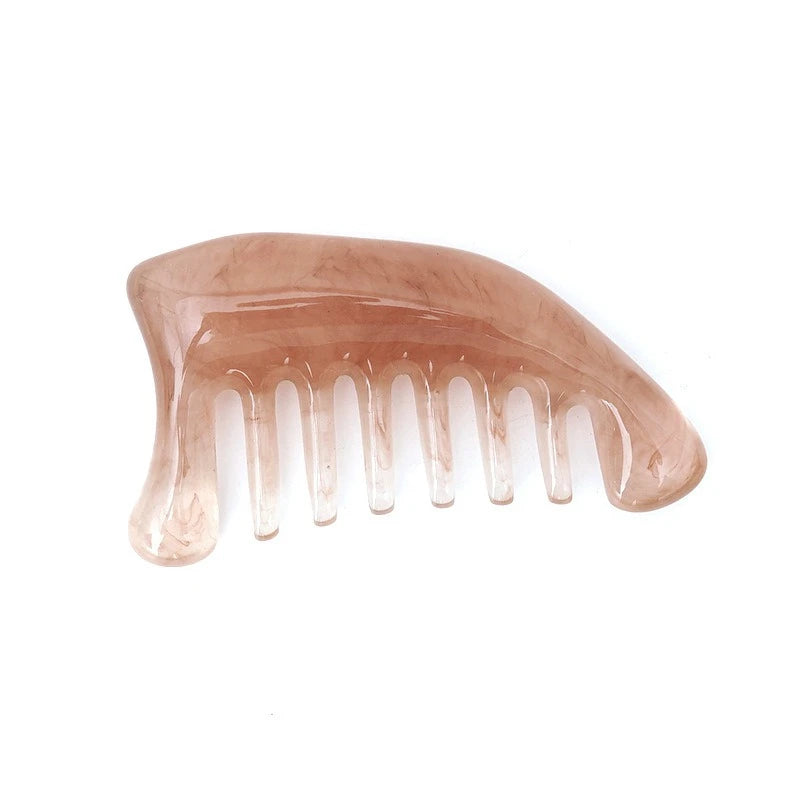 Beeswax Resin Gua Sha Comb | Face & Scalp Massage Tool Gua Sha Massage Comb QXL Light Coffee