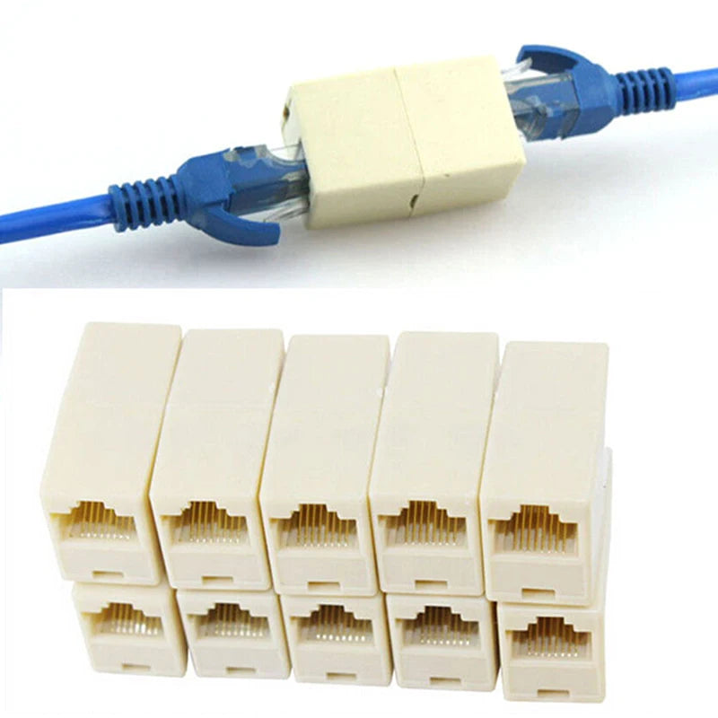 10-Pack RJ45 Female to Female Ethernet Coupler Connectors Ethernet Coupler Connector QXL