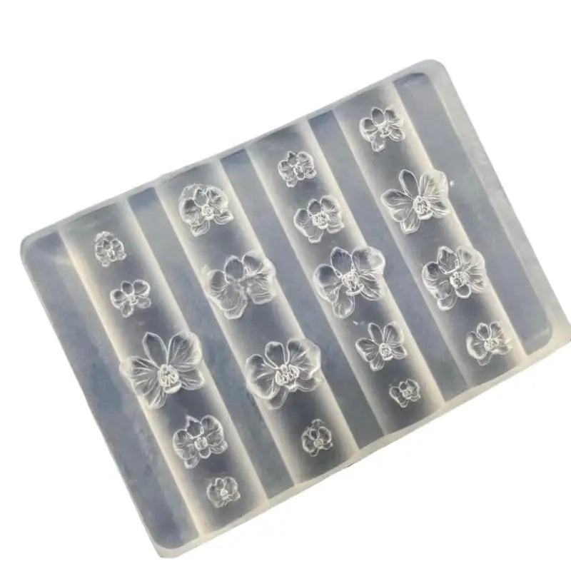 3D Orchid Silicone Nail Art Mold | DIY Floral Manicure Template Silicone Nail Mold QXL