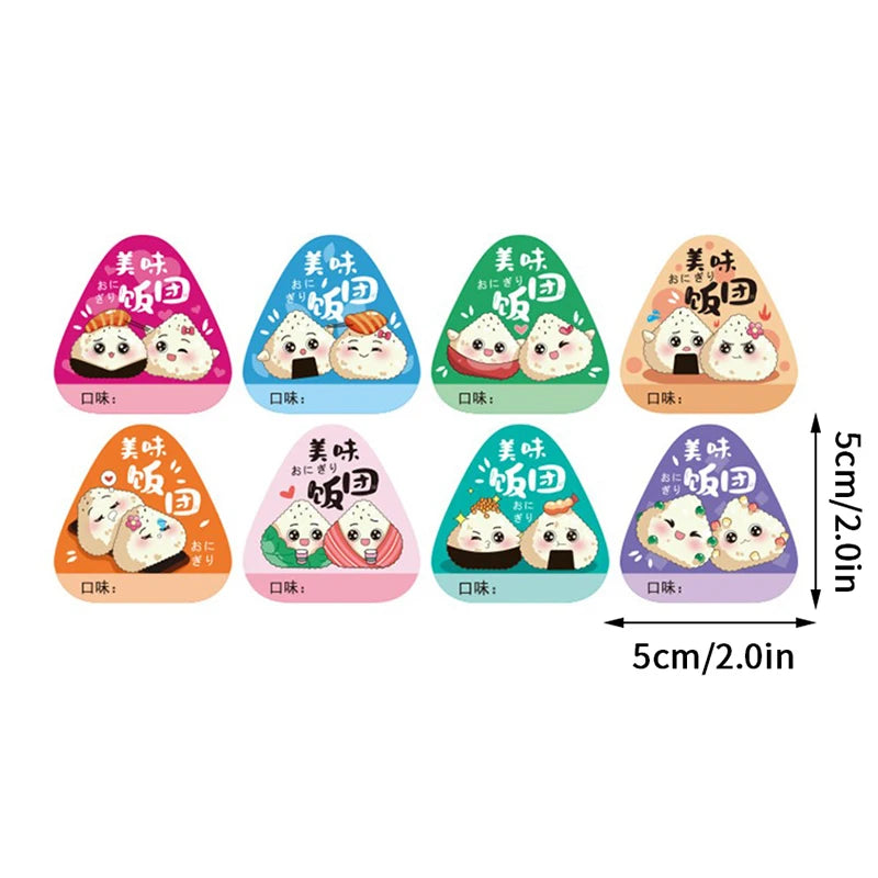 80-Pack Onigiri Rice Ball Sealing Stickers | Bento Sushi Bags Food Packaging Stickers QXL