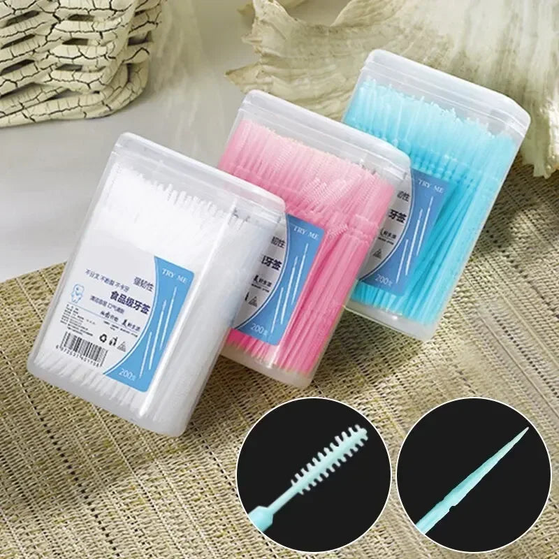 200-Pack Double-Head Disposable Toothpicks | Portable Box Disposable Toothpicks QXL