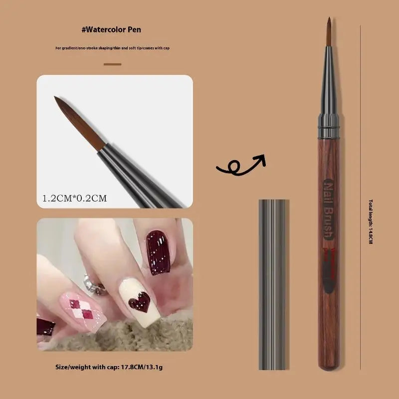 Sandalwood Nail Art Detail Brush Pen | Painting & Carving Nail Art Brush Pen QXL