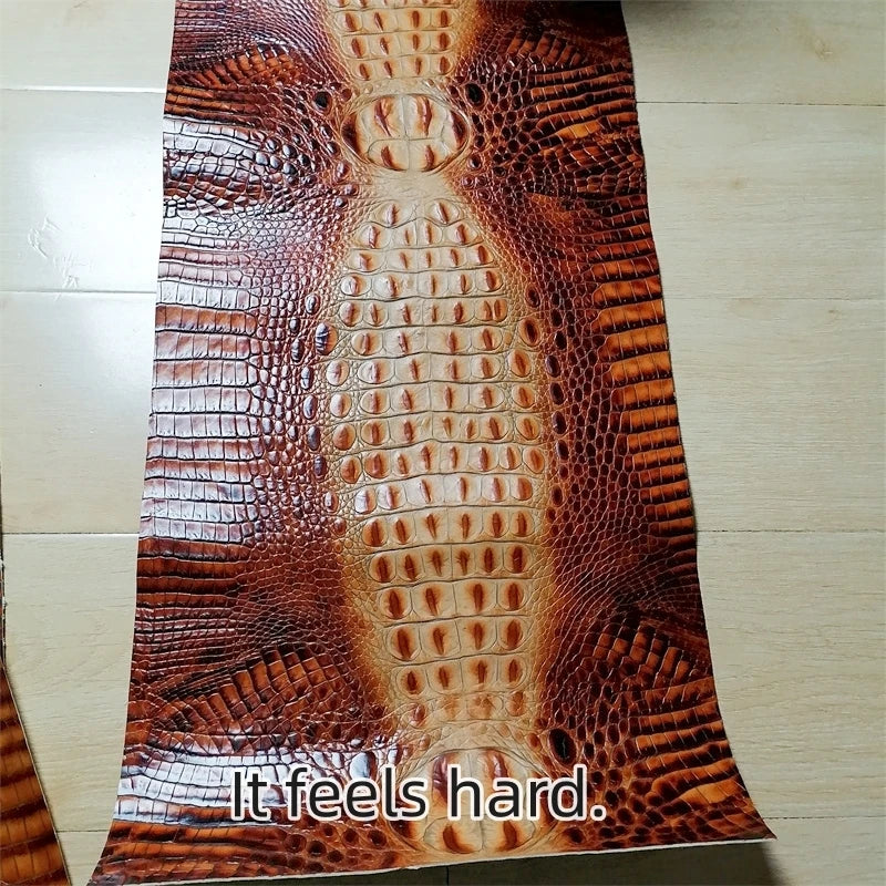 1.2mm Crocodile-Embossed Top-Grain Cowhide Leather Fabric DIY Leather Craft Fabric QXL