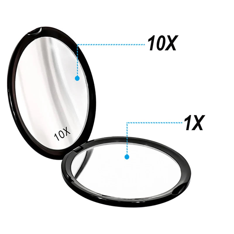10X Magnifying Double-Sided Compact Travel Makeup Mirror Compact Makeup Mirror QXL