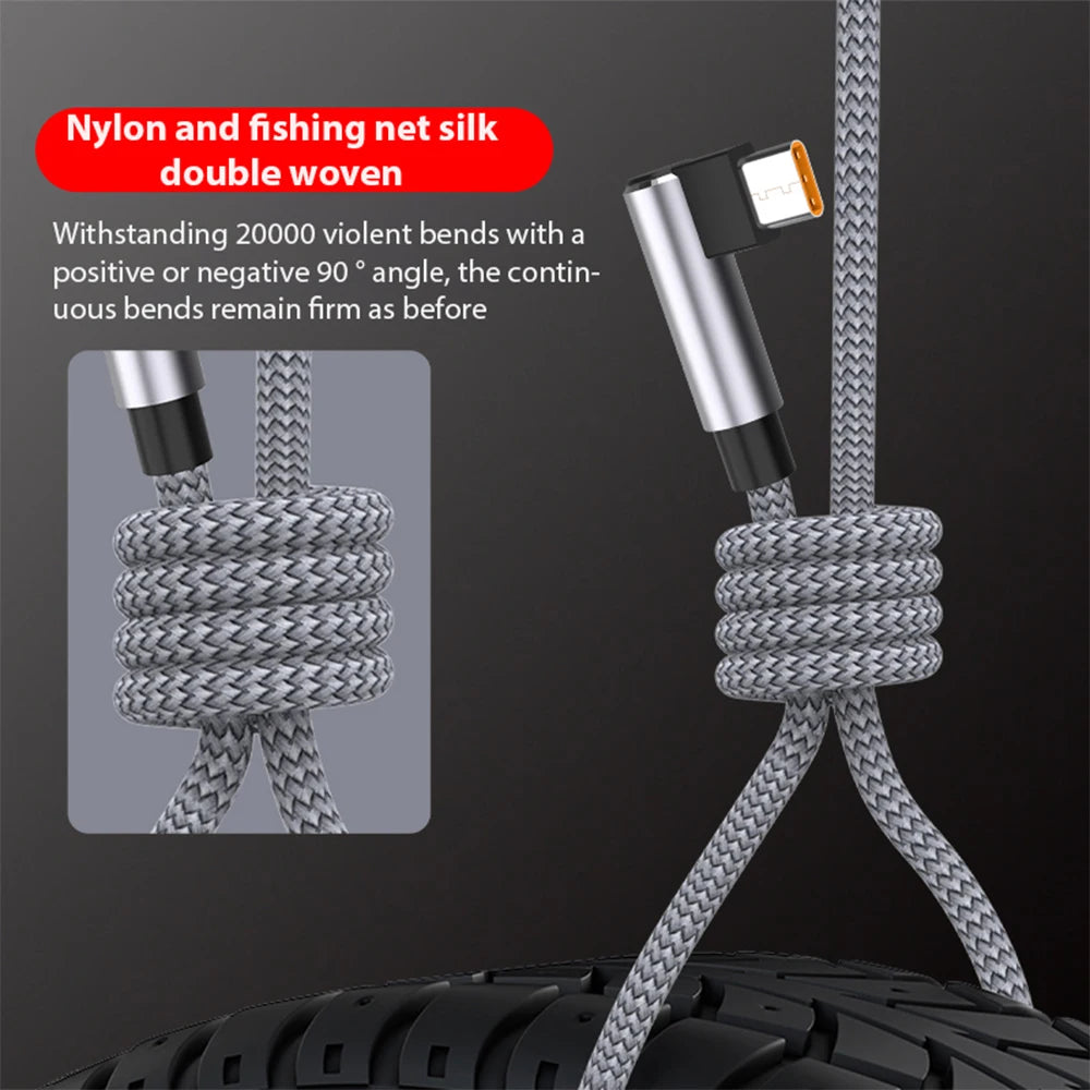 USB-C 6A Fast Charge Braided Cable 1M–8M | iPhone & Android USB-C Charging Cable QXL