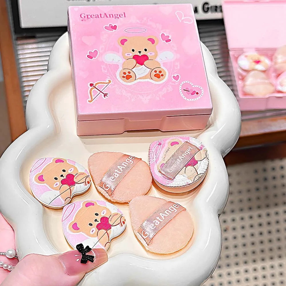 5-in-1 Thumb Powder Puff Set | Air Cushion & Flocked Puffs Makeup Powder Puff Set QXL