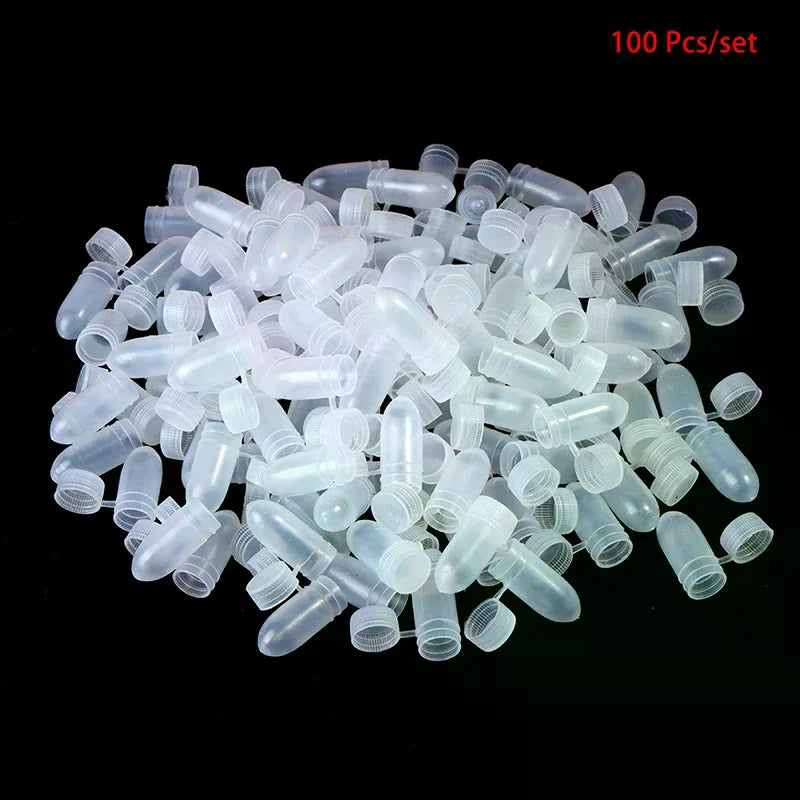 100-Pack Flip Lid Transparent Capsule Pill Storage Containers Pill Storage Containers QXL