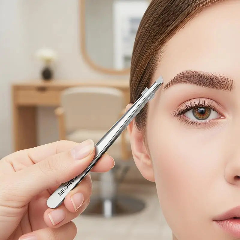 Stainless Steel Slant Tip Eyebrow Tweezers for Lash & Grooming Eyebrow Tweezers QXL