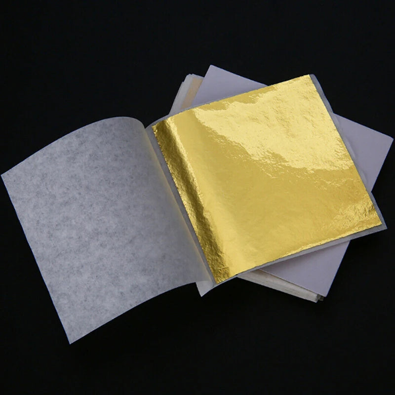 100-Sheet Gold Foil Leaf Sheets for Gilding & DIY Crafts Craft Foil Sheets QXL