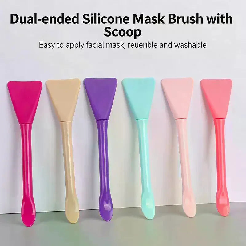Double-Head Silicone Facial Mask Brush & Scoop | YOVIP Facial Mask Brush QXL