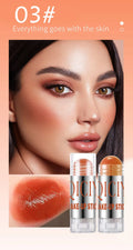 Natural Solid Blush Stick | 3-in-1 Matte Blush, Lip & Highlight Solid Blush Stick QXL QZY-8801-03