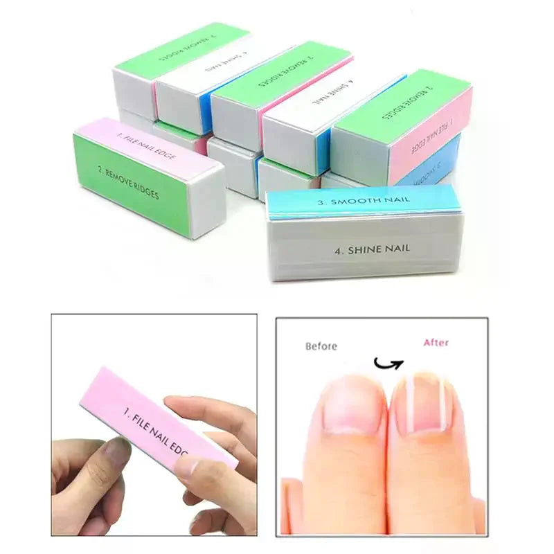 5-Pack 4-Way Nail Buffer Blocks | Sanding, Shine & Manicure Nail Buffer Block QXL