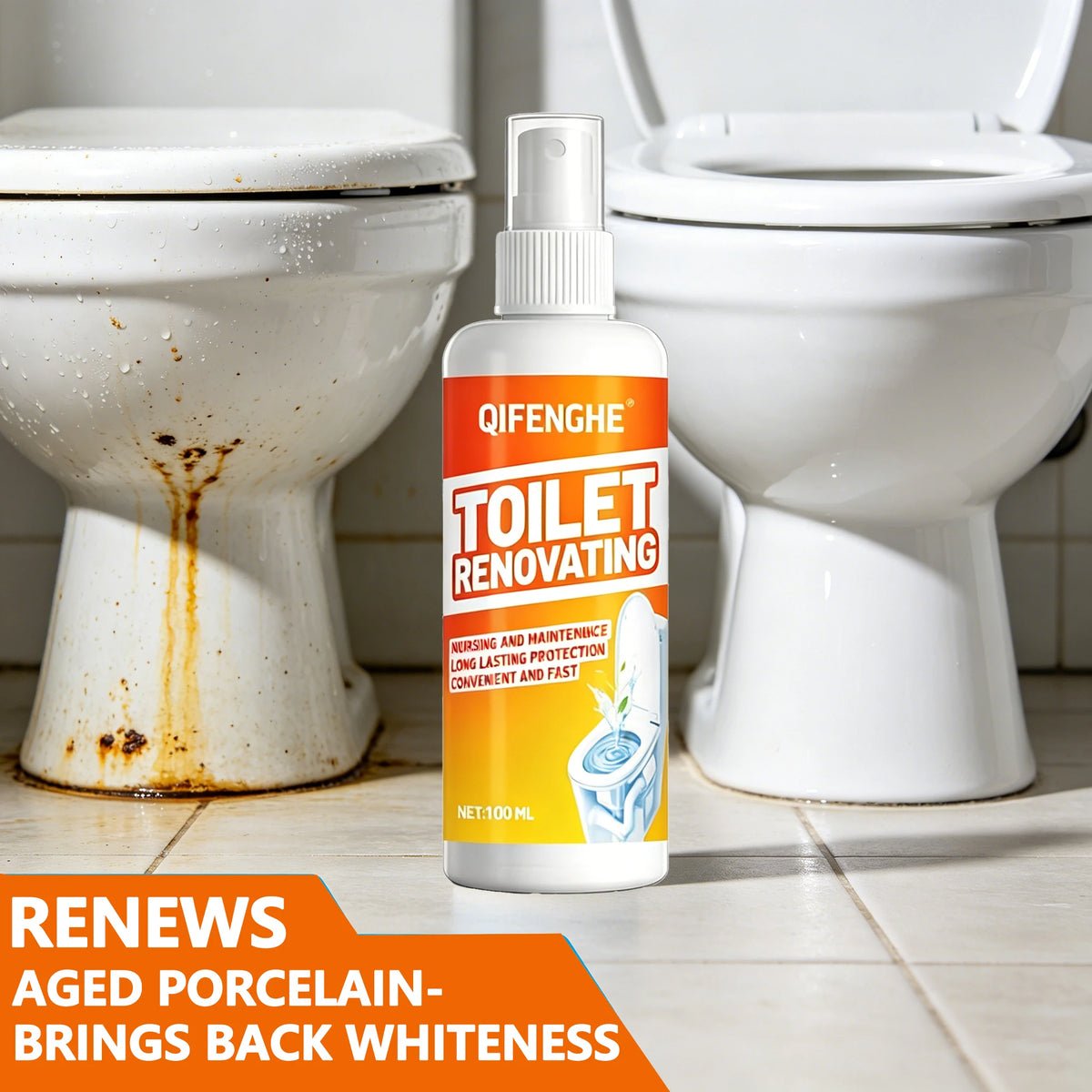 QIFENGHE Toilet Renovation Spray – Fast-Acting Bowl Cleaner Toilet Cleaning Spray QXL