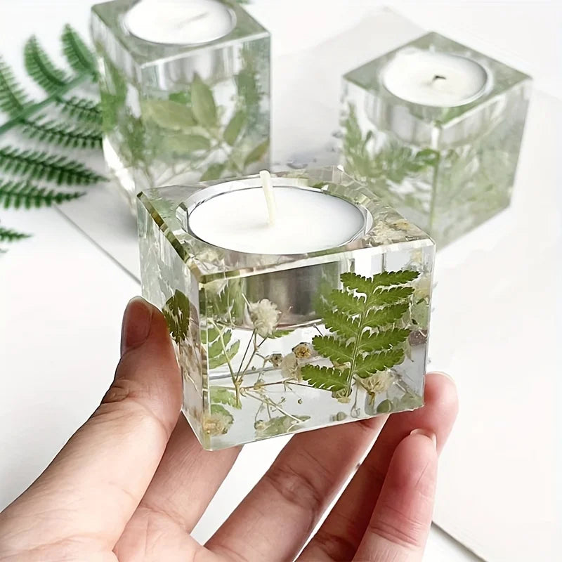 Square Silicone Candle Holder Molds | Geometric DIY Epoxy Casting Silicone Casting Mold QXL