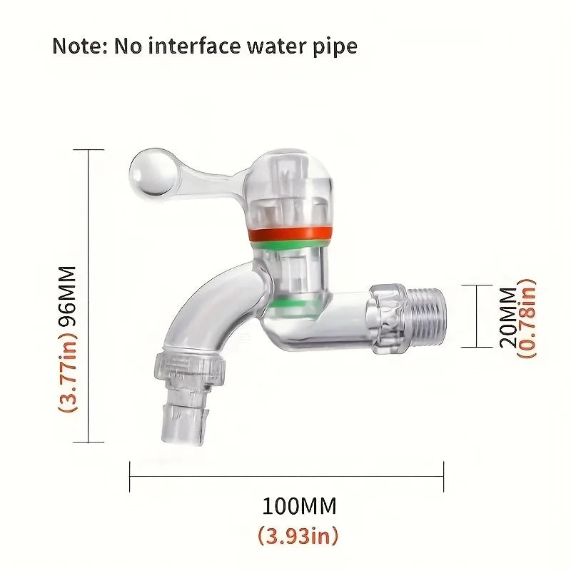Modern Transparent Plastic Faucet | Freeze-Resistant Tap 9.98cm Plastic Household Faucet QXL