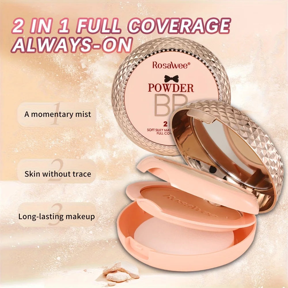Rosawee Full Coverage Face Powder – Matte Lasting Finish Face Powder Foundation QXL