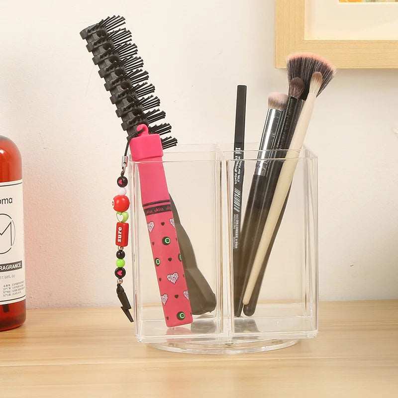 360° Rotating Acrylic Makeup Brush & Cosmetic Organizer Makeup Brush Organizer QXL