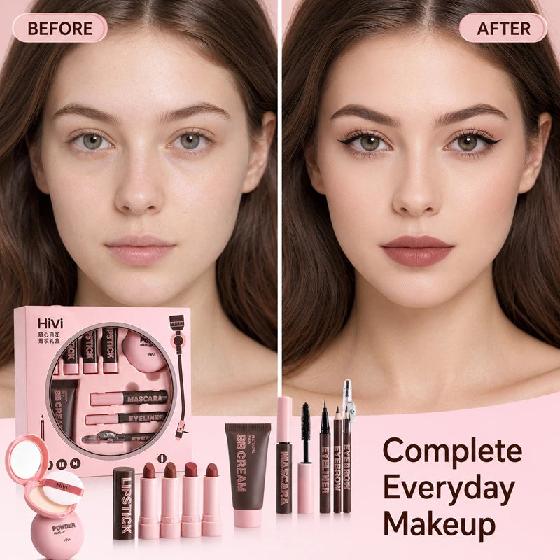 9-Piece Makeup Gift Set | Lipstick, Mascara, BB Cream Kit Makeup Gift Set QXL