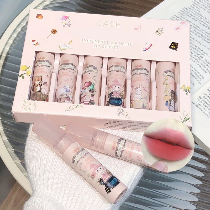 CACE 6-Color Matte Liquid Lipstick Set | Waterproof Lip Tints Matte Liquid Lipstick QXL