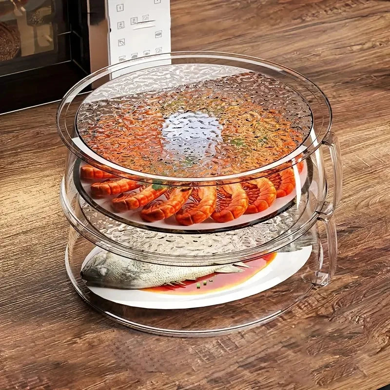 Foldable Microwave Splatter Cover | Insect-Proof Stackable Lid Microwave Splatter Cover QXL