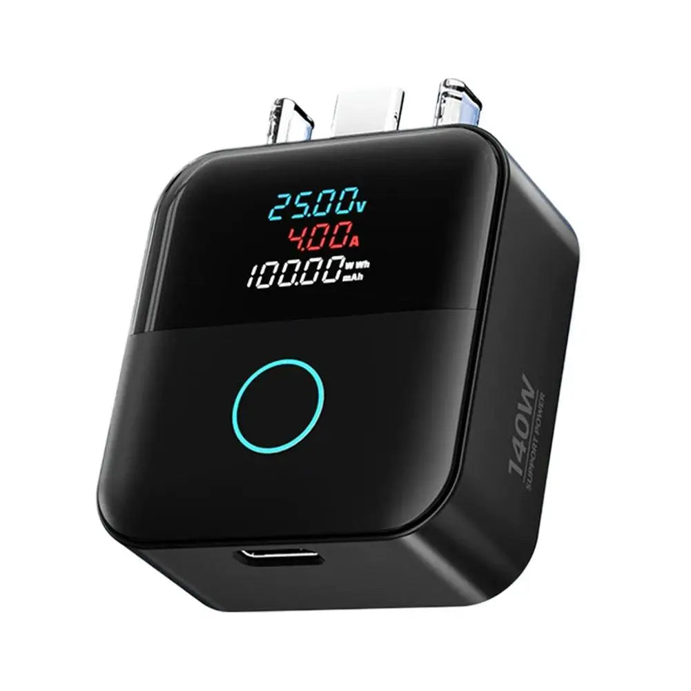 140W USB-C Auto-Disconnect Charger Adapter | Digital Display USB-C Charging Adapter QXL White