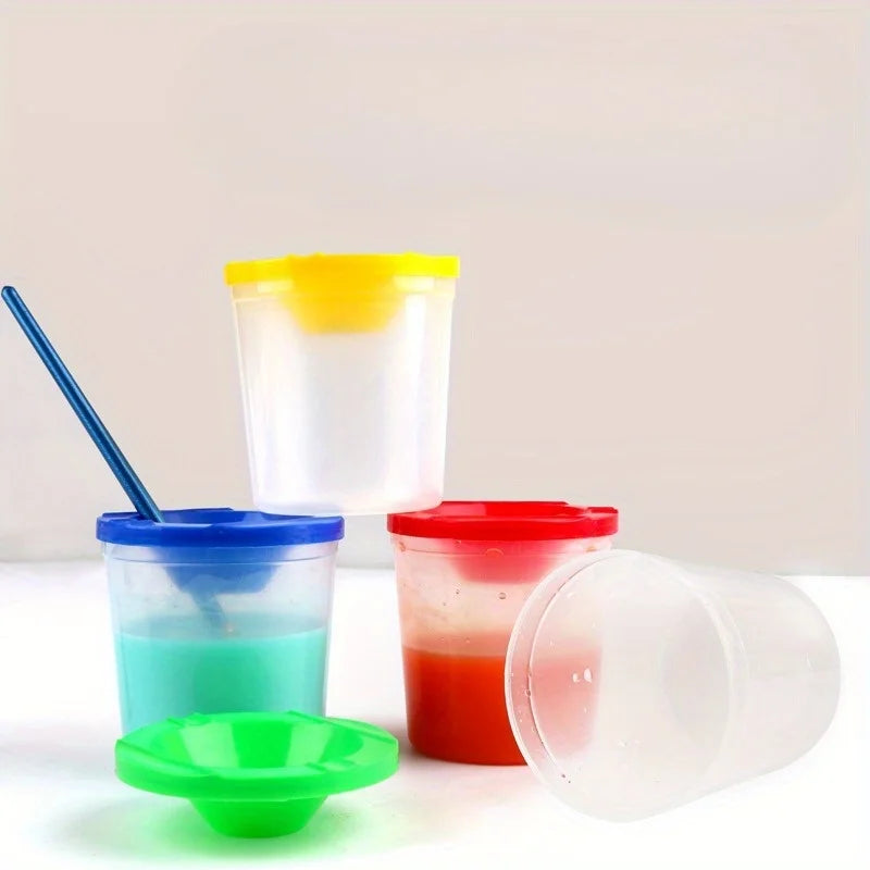 4-Pack Kids Paint Brush Wash Cups | Art & Watercolor Set Art Brush Wash Cup QXL