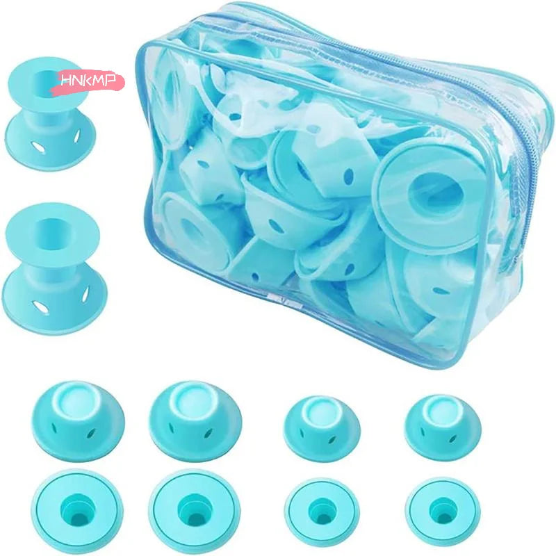 20-Pc Mushroom Bell Silicone Hair Curling Rollers Heat-Free Hair Curling Rollers QXL