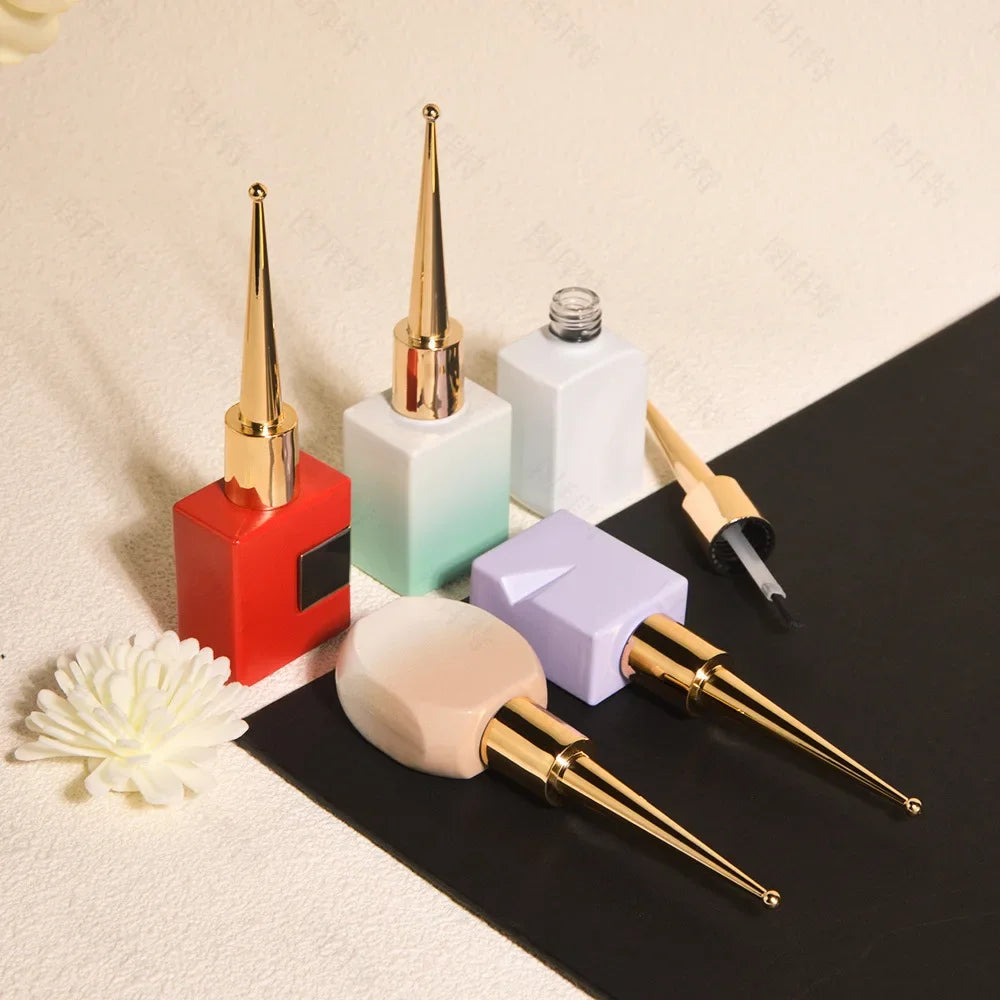 Glass Cuticle Oil & Nail Polish Bottles 12ml 15ml Empty Refill Nail Polish Bottle QXL