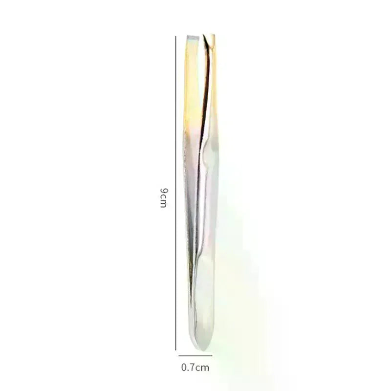 Stainless Steel Flat Tip Eyebrow Tweezers | Makeup Tool Eyebrow Tweezers QXL