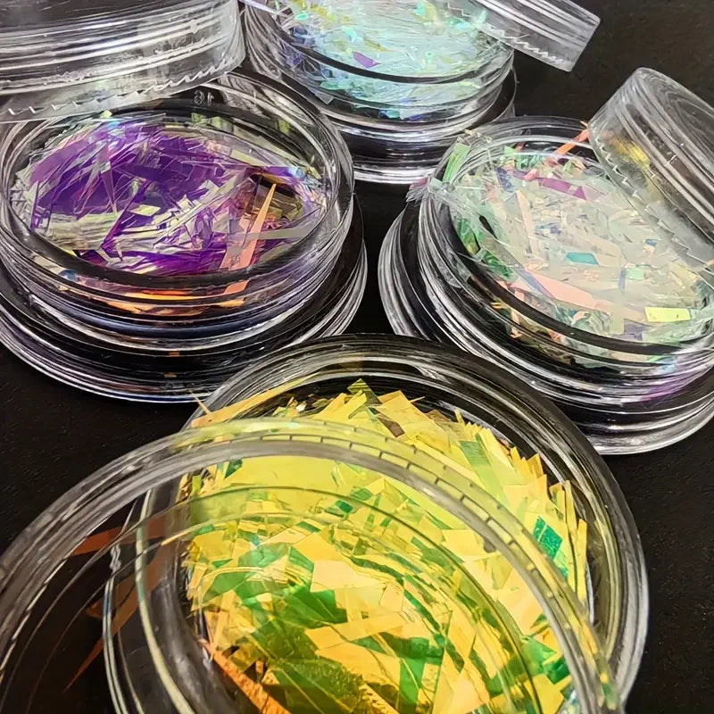 Aurora Fairy Nail Art Pieces | Holographic Laser Glitter Sequins Nail Art Glitter QXL