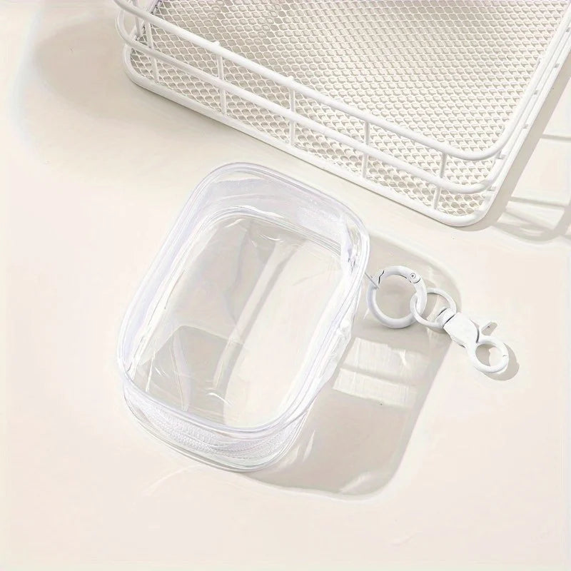 2-Pack Clear PVC Zipper Pouches | Candy-Color Mini Storage Bags Mini Zipper Pouch QXL