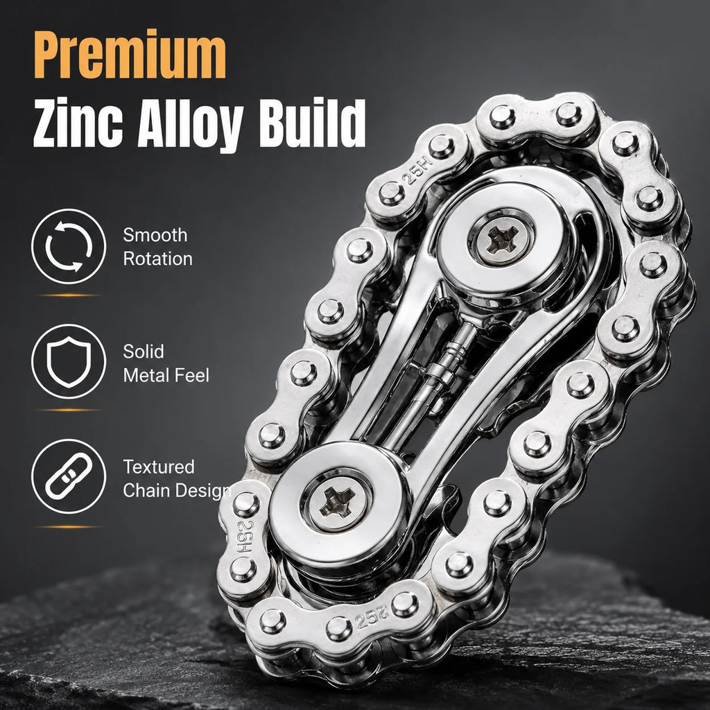 Metal Bike Chain Fidget Spinner | Zinc Alloy Gear Sprocket Toy Fidget Spinner Toy QXL