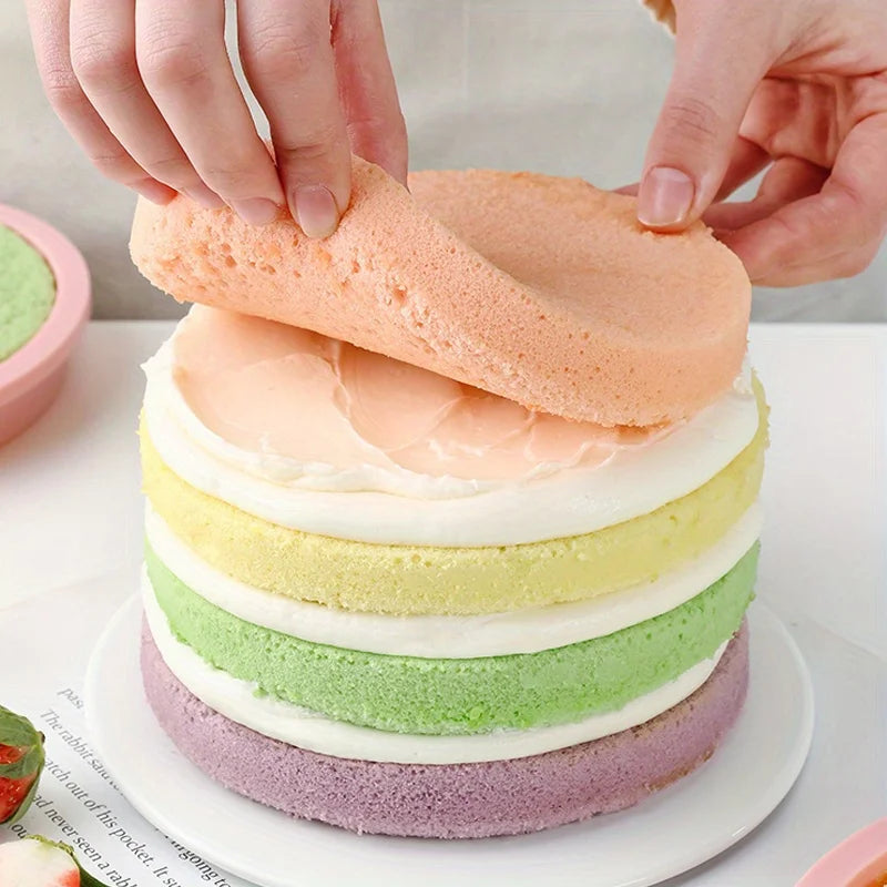 Silicone Cake Mold Set | Non-Stick Round Baking Pans Silicone Baking Mold QXL