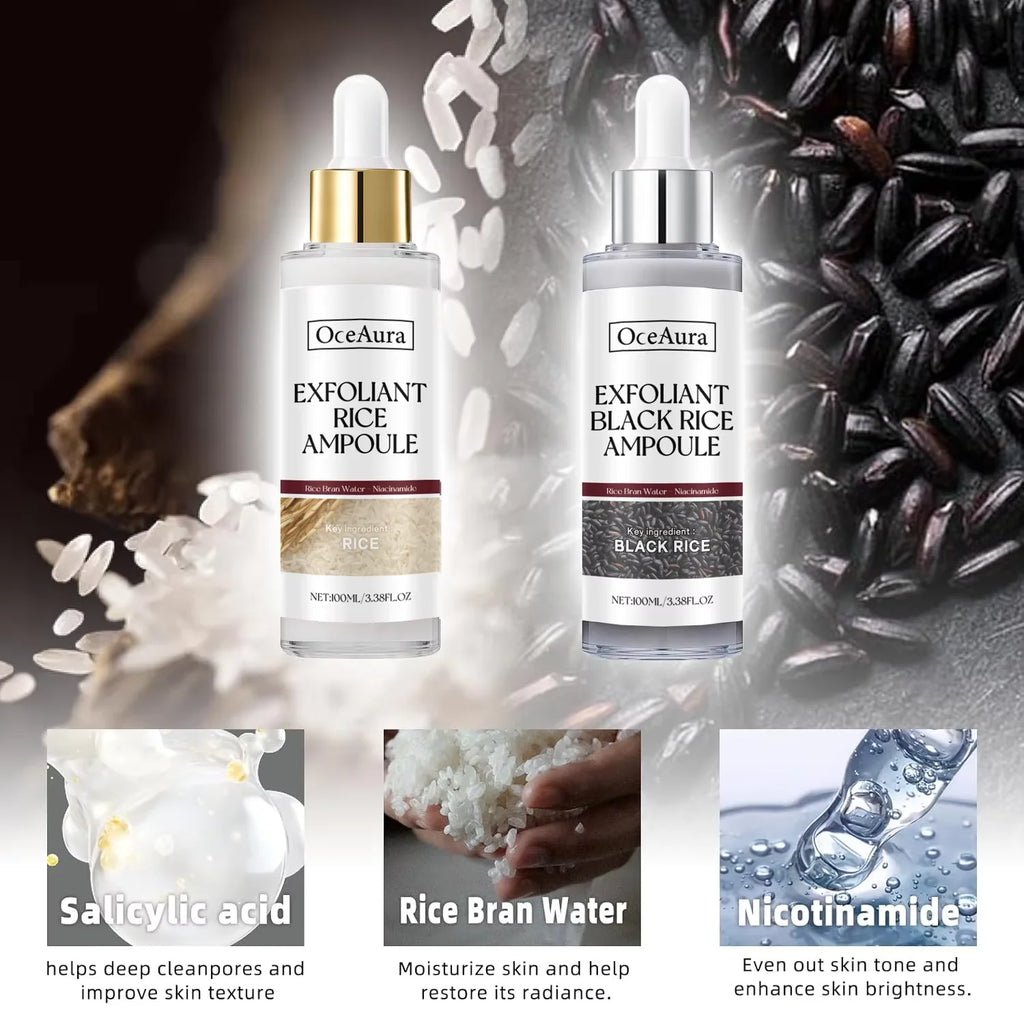 OceAura Rice Exfoliating Brightening Serum | Hyaluronic Acid Exfoliating Face Serum QXL