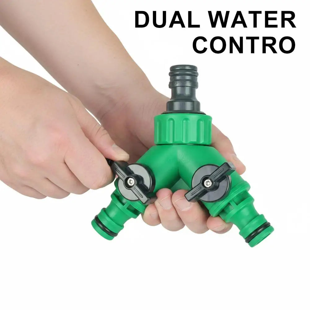 Y-Shape 2-Way Garden Hose Splitter | Dual Valve Connector Garden Hose Splitter QXL