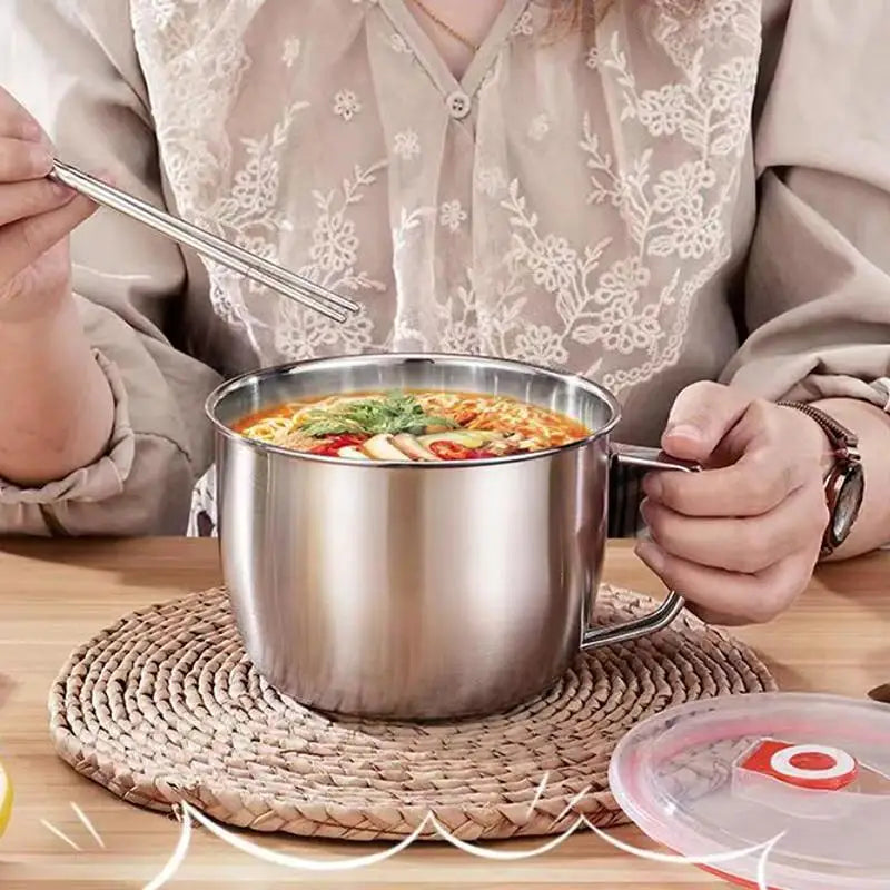 Kids Stainless Steel Soup Bowl with Anti-Scald Handle & Lid Kids Soup Bowl QXL